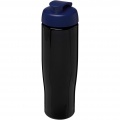 H2O Active® Tempo 700 ml sportflaska med uppfällbart lock, Solid svart/blå