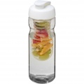 H2O Active® Base 650 ml sportflaska med uppfällbart lock och fruktbehållare, Transparent / Vit