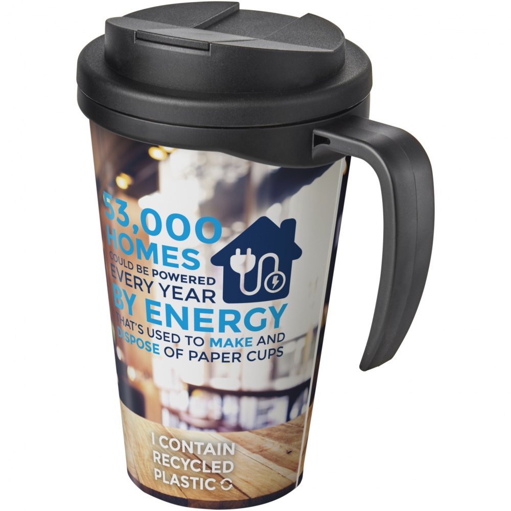 Logotrade profilreklam bild: Brite-Americano® Grande 350 ml mugg med spillsäkert lock