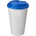 Americano® 350 ml mugg med spillsäkert lock, Vit / Mellanblå