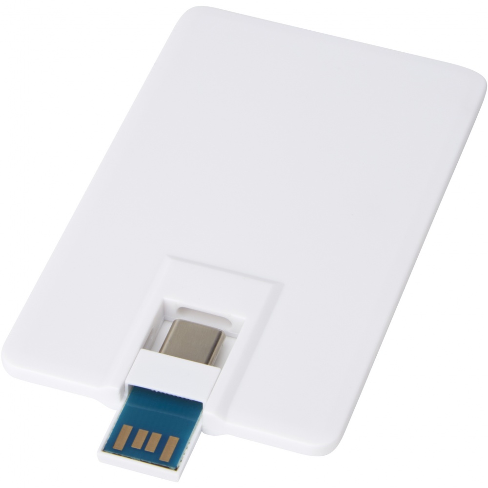 Logotrade presentreklam bild: Duo slim 64 GB USB-enhet med Type-C och USB-A 3.0