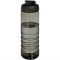 H2O Active® Eco Treble 750 ml sportflaska med uppfällbart lock, Träkol / Solid svart