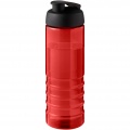 H2O Active® Eco Treble 750 ml sportflaska med uppfällbart lock, Röd / Solid svart