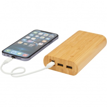 Logotrade reklamprodukter bild: Tulda 20,000 mAh powerbank i bambu