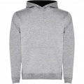 Urban hoodie för barn, Marl Grey / Solid svart