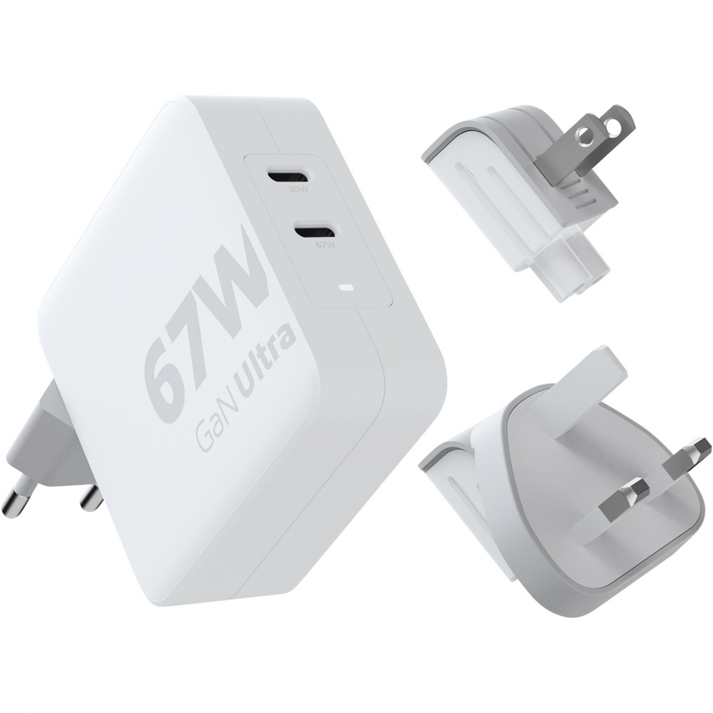 Logotrade profilprodukter bild: Xtorm XVC2067 GaN Ultra 67 W reseladdare med 100 W USB-C PD-kabel