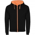 Fuji unisex sweatshirtjacka, Solid svart / Fluor Orange