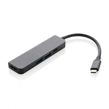 Logotrade profilprodukter bild: Terra hub med HDMI input i RCS återvunnen aluminium