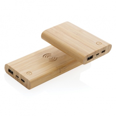 Logotrade profilreklam bild: 5.000 mAh powerbank i bambu