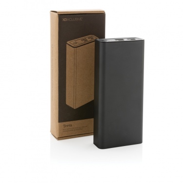 Logotrade kampanjprodukter bild: Terra 20W/20.000 mAh powerbank, RCS återvunna material