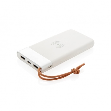 Logotrade reklamprodukter bild: Aria 8.000 mAh 5W powerbank med trådlös laddning