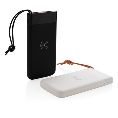 Logotrade presentreklam bild: Aria 8.000 mAh 5W powerbank med trådlös laddning