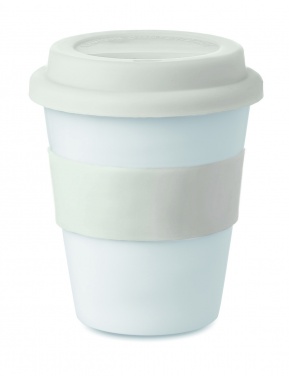 Logotrade profilprodukter bild: Take away mugg PP silikon lock