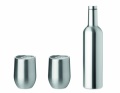 Flask & muggset i rostfritt, Matt Silver