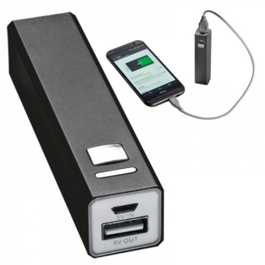 Logotrade profilreklam bild: Powerbank i metall PORT HOPE 2200mAh