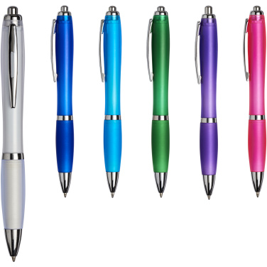 Logotrade kampanjprodukter bild: Curvy ballpoint pen with frosted barrel and grip