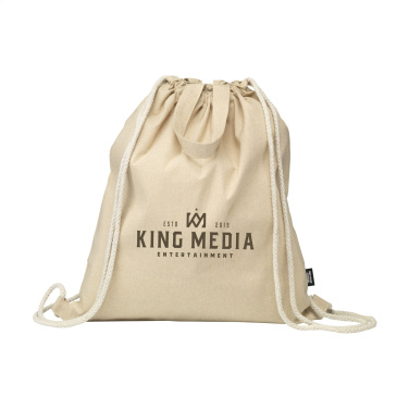 Logotrade reklamprodukter bild: GRS Recycled Cotton PromoBag Plus (180 g/m²) ryggsäck