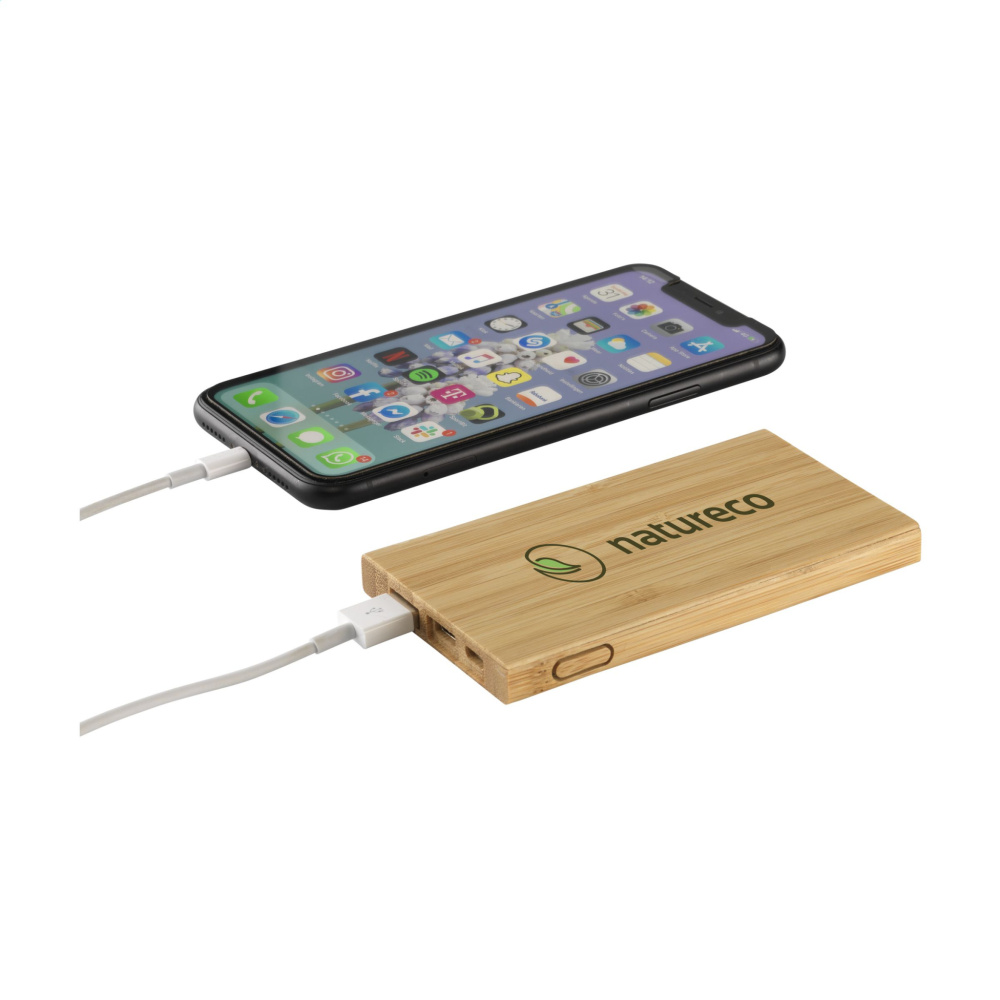 Logotrade reklamprodukter bild: Bamboo 4000 Powerbank extern laddare