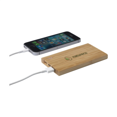 Logotrade presentreklam bild: Bamboo 4000 Powerbank extern laddare