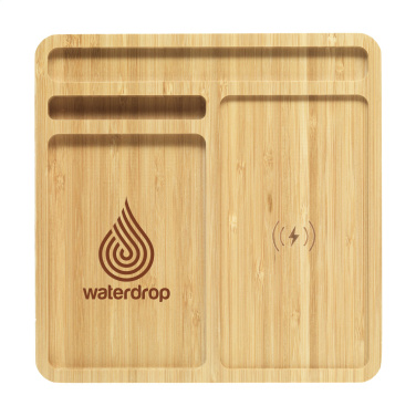 Logotrade kampanjprodukter bild: Bamboo Organizer laddare