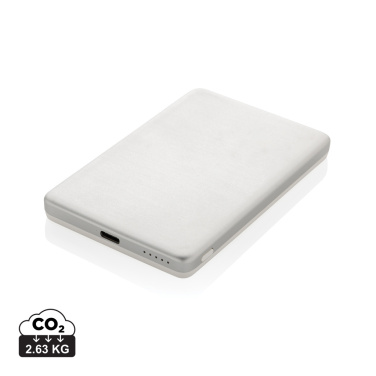 Logotrade reklamprodukter bild: Orion RCS återvunnen aluminium 5000 mah 5W magnetisk powerba