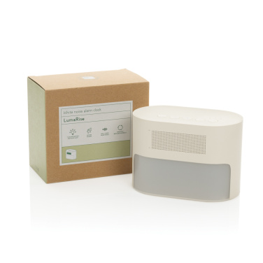 Logotrade profilreklam bild: LumaRise RCS väckarklocka med vitt brus tillverkad av  plast