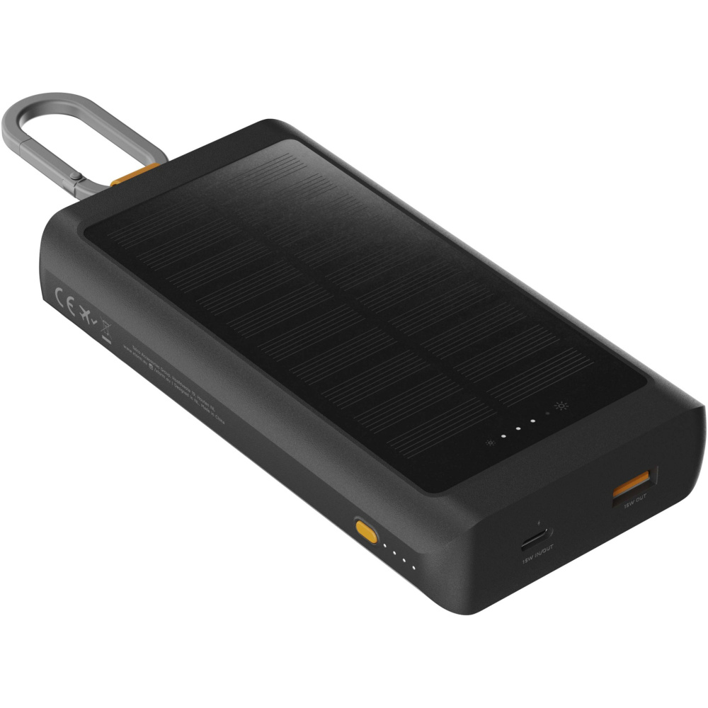 Logotrade profilreklam bild: Xtorm XG2S101 Go2 10 000 mAh 15 W solcellsdriven powerbank med belysning