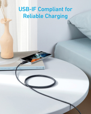 Logotrade profilprodukter bild: Anker USB-C till USB-C kabel 1.8 meter 60W