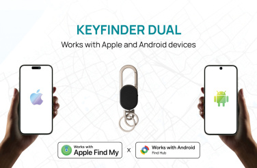 Logotrade profilprodukter bild: Keyfinder Dual nyckelring med global spårning