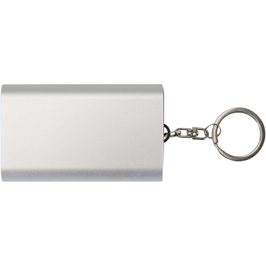 Logotrade profilreklam bild: Arcturus 2 000 mAh powerbank i återvunnet aluminium med nyckelring